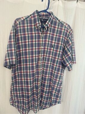 Ralph Lauren Short-Sleeve Plaid Button-Down Shirt - Blue, Green, Pink
